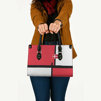 Denmark Football Leather Bag White Grunge Line and Rune Inspired Sporty Style