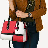 Denmark Football Leather Bag White Grunge Line and Rune Inspired Sporty Style