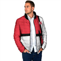 Custom Denmark Football Padded Jacket White Grunge Line and Rune Inspired Sporty Style