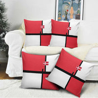 Denmark Football Pillow Cover White Grunge Line and Rune Inspired Sporty Style
