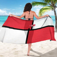 Denmark Football Sarong White Grunge Line and Rune Inspired Sporty Style