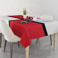 Denmark Football Tablecloth White Grunge Line and Rune Inspired Sporty Style