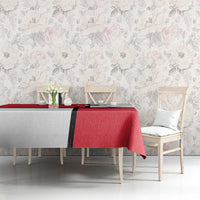 Denmark Football Tablecloth White Grunge Line and Rune Inspired Sporty Style