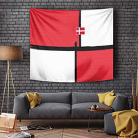 Denmark Football Tapestry White Grunge Line and Rune Inspired Sporty Style