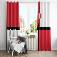 Denmark Football Window Curtain White Grunge Line and Rune Inspired Sporty Style