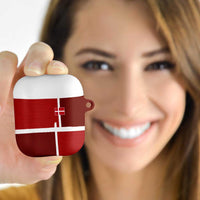Denmark Football AirPods Case Black Grunge Line and Rune Inspired Sporty Style