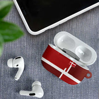 Denmark Football AirPods Case Black Grunge Line and Rune Inspired Sporty Style