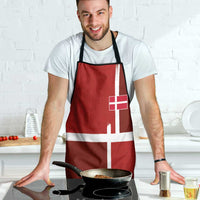 Denmark Football Apron Black Grunge Line and Rune Inspired Sporty Style