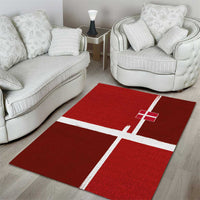 Denmark Football Area Rug Black Grunge Line and Rune Inspired Sporty Style