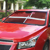 Denmark Football Auto Sun Shade Black Grunge Line and Rune Inspired Sporty Style