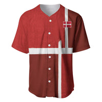 Custom Denmark Football Baseball Jersey Black Grunge Line and Rune Inspired Sporty Style
