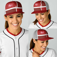 Denmark Football Baseball Net Cap Black Grunge Line and Rune Inspired Sporty Style