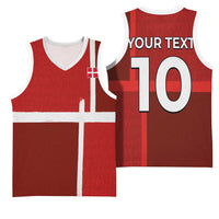 Custom Denmark Football Basketball Jersey Black Grunge Line and Rune Inspired Sporty Style