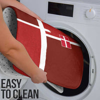 Denmark Football Bathroom Set Black Grunge Line and Rune Inspired Sporty Style