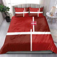 Denmark Football Bedding Set Black Grunge Line and Rune Inspired Sporty Style