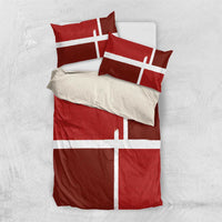 Denmark Football Bedding Set Black Grunge Line and Rune Inspired Sporty Style