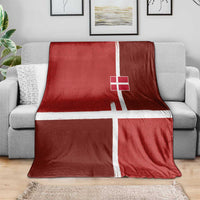 Denmark Football Blanket Black Grunge Line and Rune Inspired Sporty Style
