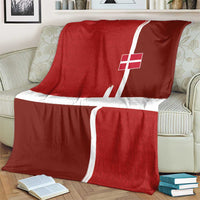 Denmark Football Blanket Black Grunge Line and Rune Inspired Sporty Style