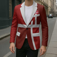 Custom Denmark Football Blazer Black Grunge Line and Rune Inspired Sporty Style