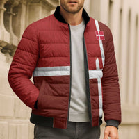 Custom Denmark Football Bomber Puffer Jacket Black Grunge Line and Rune Inspired Sporty Style