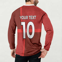 Custom Denmark Football Button Sweatshirt Black Grunge Line and Rune Inspired Sporty Style