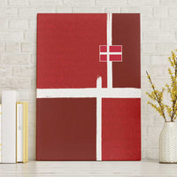 Denmark Football Canvas Wall Art Black Grunge Line and Rune Inspired Sporty Style