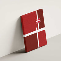 Denmark Football Canvas Wall Art Black Grunge Line and Rune Inspired Sporty Style