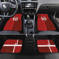 Custom Denmark Football Car Mats Black Grunge Line and Rune Inspired Sporty Style