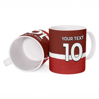 Custom Denmark Football Ceramic Mug Black Grunge Line and Rune Inspired Sporty Style