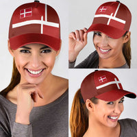 Denmark Football Classic Cap Black Grunge Line and Rune Inspired Sporty Style