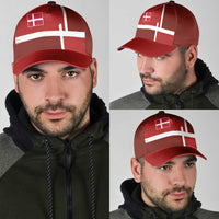 Denmark Football Classic Cap Black Grunge Line and Rune Inspired Sporty Style