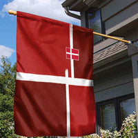 Denmark Football Garden Flag Black Grunge Line and Rune Inspired Sporty Style