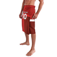 Custom Denmark Football Lavalava Black Grunge Line and Rune Inspired Sporty Style