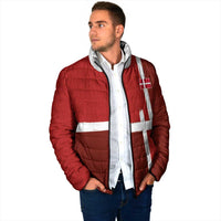 Custom Denmark Football Padded Jacket Black Grunge Line and Rune Inspired Sporty Style