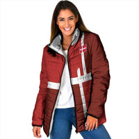 Custom Denmark Football Padded Jacket Black Grunge Line and Rune Inspired Sporty Style