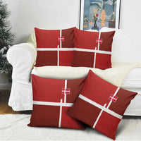 Denmark Football Pillow Cover Black Grunge Line and Rune Inspired Sporty Style