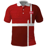 Custom Denmark Football Polo Shirt Black Grunge Line and Rune Inspired Sporty Style