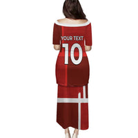 Custom Denmark Football Puletasi Black Grunge Line and Rune Inspired Sporty Style