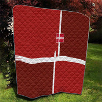 Denmark Football Quilt Black Grunge Line and Rune Inspired Sporty Style