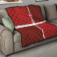 Denmark Football Quilt Black Grunge Line and Rune Inspired Sporty Style