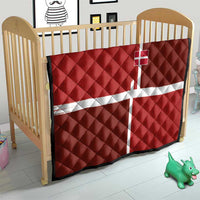 Denmark Football Quilt Black Grunge Line and Rune Inspired Sporty Style
