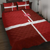 Denmark Football Quilt Bed Set Black Grunge Line and Rune Inspired Sporty Style
