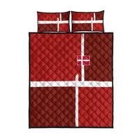 Denmark Football Quilt Bed Set Black Grunge Line and Rune Inspired Sporty Style