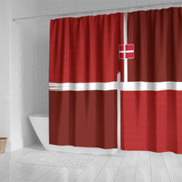 Denmark Football Shower Curtain Black Grunge Line and Rune Inspired Sporty Style