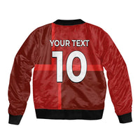 Custom Denmark Football Sleeve Zip Bomber Jacket Black Grunge Line and Rune Inspired Sporty Style