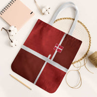 Denmark Football Tote Bag Black Grunge Line and Rune Inspired Sporty Style