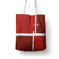 Denmark Football Tote Bag Black Grunge Line and Rune Inspired Sporty Style