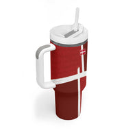 Custom Denmark Football Tumbler With Handle Black Grunge Line and Rune Inspired Sporty Style