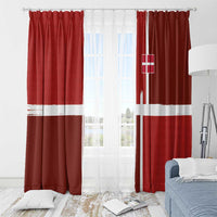 Denmark Football Window Curtain Black Grunge Line and Rune Inspired Sporty Style