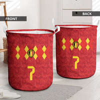 Custom Belgium Football Laundry Basket Fiery Devil Motif